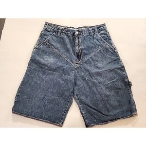 Vintage Brooklyn Xpress Baggy Jean Shorts Skater Carpenter Y2K Sz 34 (Tag Is 30)